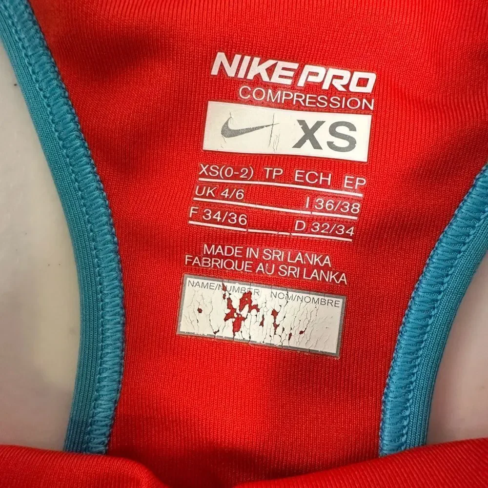 GUC Nike Pro Women's Blue Compression Racer Back  Tank Top Built in Bra - XS